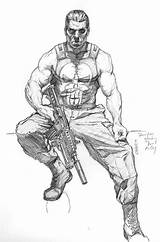 Punisher Sketch Meador Superheroes Justiceiro Hulk Daredevil Artwork Characters Bradstreet Parlov Goran Eric Favourites sketch template