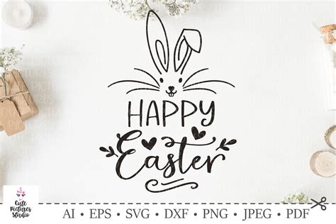 happy easter bunny svg cute rabbit face svg silhouette svg