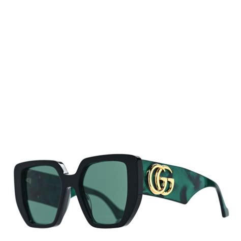 gucci acetate square frame sunglasses gg0956s green black 1177056