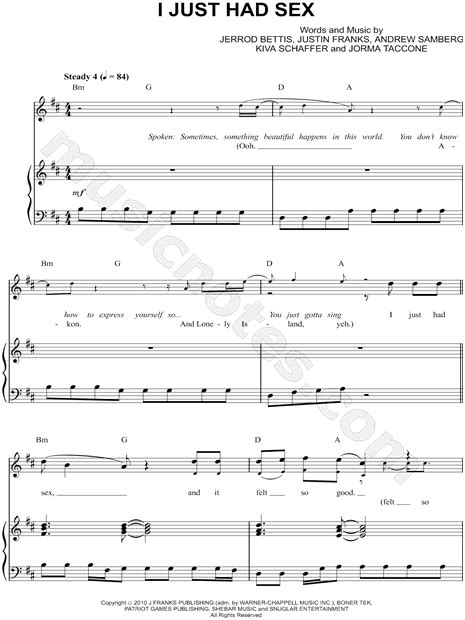 the lonely island i just had sex sheet music in b minor transposable download and print