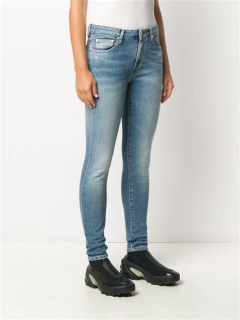 off white patch detail skinny jeans farfetch