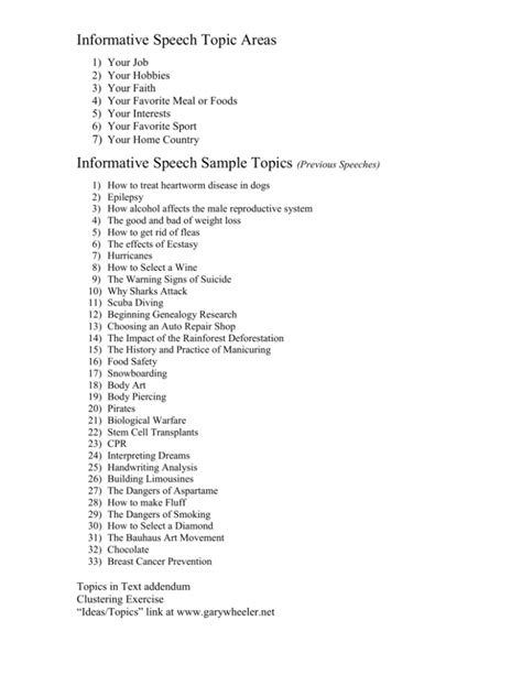 informative speech topics