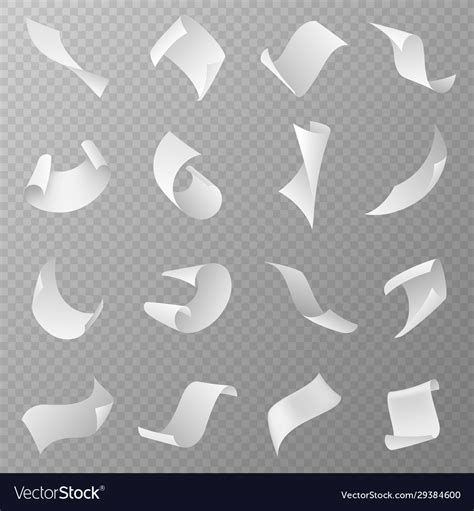 flying papers blank white paper sheet falling vector image