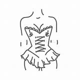 Lichaam Korset Krabbel Vectorillustratie Vrouwelijk sketch template