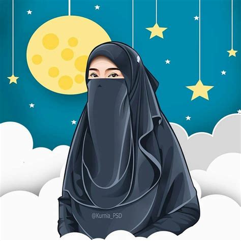 menakjubkan  gambar kartun muslimah bercadar berkacamata gambar kartun  gadis kartun
