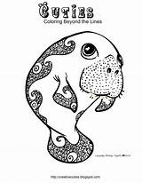 Cuties Animal Creative Manatee Caption Add Printables sketch template