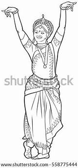 Odissi Vector sketch template