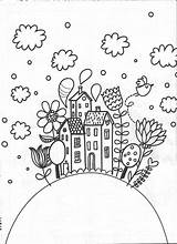 Colorir Embroidery Kellogg Doodle Leben Traumstadt Einfaches Vidas Coloriage Sonhos Pinturas Kreidemarker Mandala Libri Kate Fleur Pagine sketch template