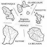 Martinique Guadeloupe Mayotte Guyane Outre Mer Régions Overseas Réunion Région Guyana Français Districts Municipalities Administrative Subdivisions Cantons Arrondissements Guiana Détaillée sketch template