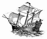 Schooner Ships Sailing Galleon 16th Designlooter Piratenschiffe Strichzeichnungen sketch template
