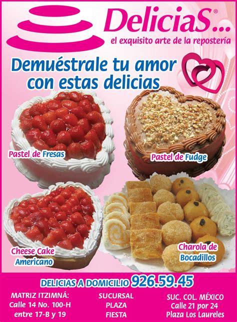 pasteleria delicias demuestrale tu amor  nuestras delicias tel