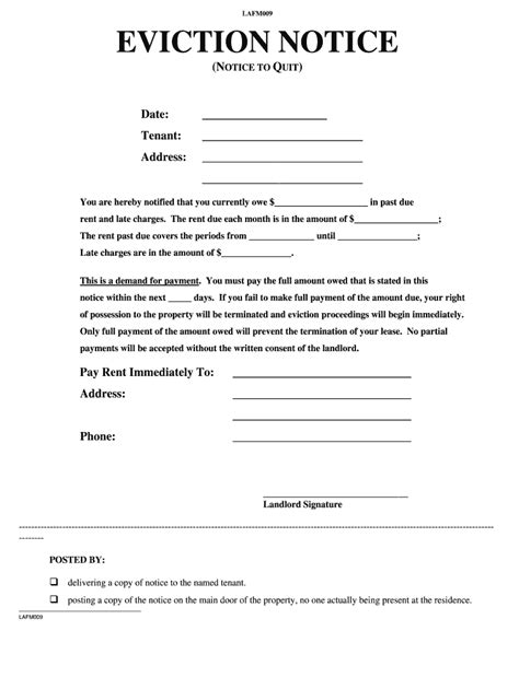 printable eviction notice printable form templates  letter