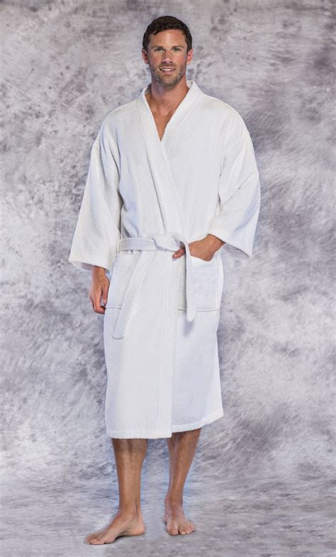 men robes terry cloth robes premium  turkish cotton white