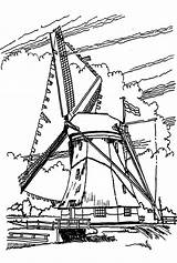 Dutch Windmill Coloring Windmills Pages Getdrawings Drawing sketch template