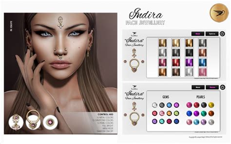 Second Life Marketplace Swallow Indira Face Jewellery