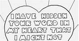 Heart Word Hidden 119 Psalm Coloring Pages Kids Printable sketch template