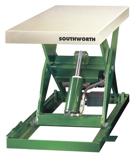 southworth stationary scissor lift table  lb load capacity   lifting height max