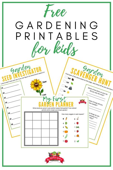 grab   gardening printables  kids