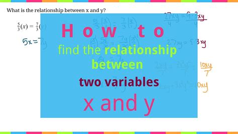 how to find the relationship between two variables x and y youtube