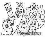 Coloring Vegetables sketch template