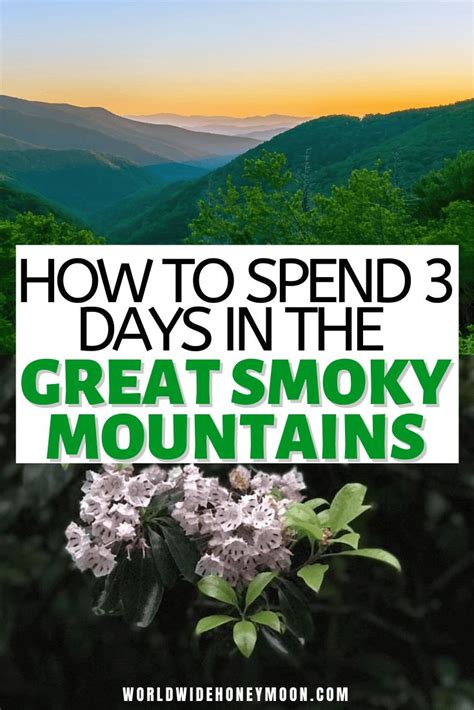 great smoky mountains  text overlay  reads   spend