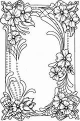 Coloring Pages Adult Flower Sue Wilson Frame Colouring Printable Designs Advanced Detailed Frames Border Floral Voor Volwassenen Kleuren Cartouche Leather sketch template