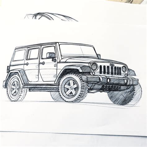 jeep wrangler sketch  baaam jeep drawing car cartoon jeep