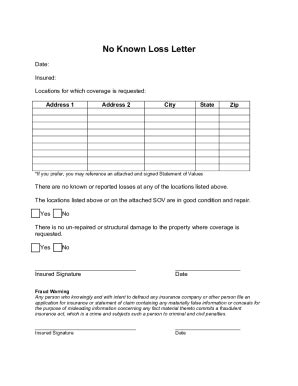 loss letter template fill   sign printable