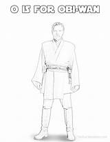 Obi Wan Kenobi Jedi sketch template