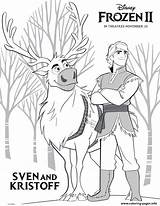Coloring Frozen Kristoff Sven Pages Printable sketch template
