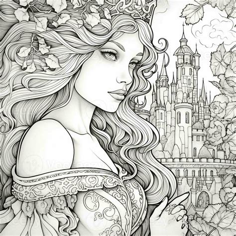 fantasy coloring pages  adults  stock photo  vecteezy