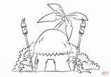 Hut Tiki Coloring Torches Pages Drawing Color Printable Kids Hawaiian Themed sketch template