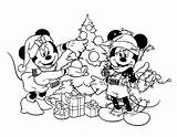 Minnie Natale Colorare Topolino Disegni Disneyclips Babbo Albero Xmas sketch template