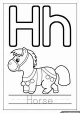 Coloring Alphabet Printable Pages Horse Letter Letters sketch template