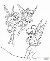 Tinkerbell Coloring Friends Pages Tinker Bell Clochette Silhouettes Drawings Fee sketch template