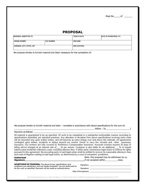 editable printable contractor bid forms printable forms
