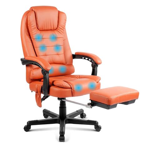 8 point massage office chair with footrest amber crazy sales