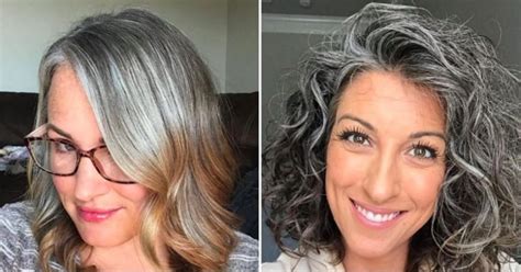 women rocking  natural grey hair    trend