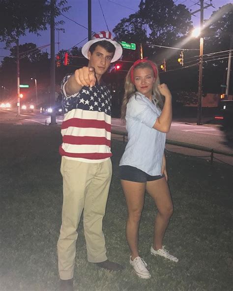 rosie the riveter and uncle sam creative couples costume ideas