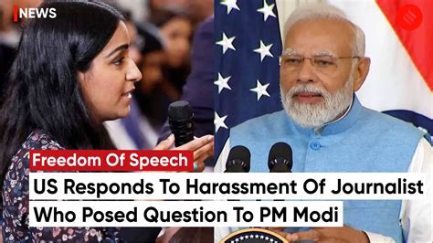 responds  harassment  journalist  questioned pm modi calls  completely unacceptable
