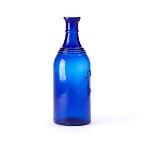 Glass Bottle No 17 Vintage Cobalt Blue Noho Surface