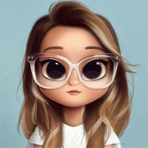 Cute Spectacles Cartoon Girl Wallpapers Wallpaper Cave