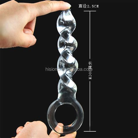 Flirting Crystal Glass Drill Probe With Ring Handle New Glass Dildo