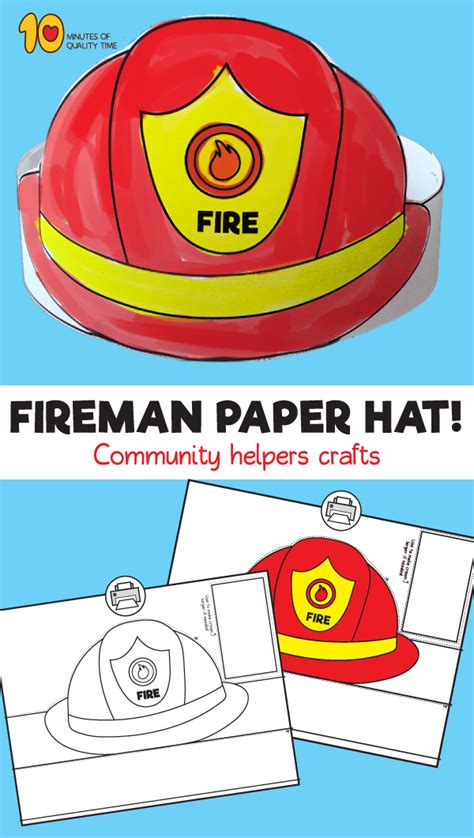 fireman hat template fire safety preschool crafts fire safety