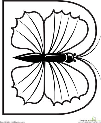 color  butterfly letter  educationcom letter  coloring pages