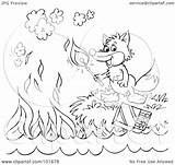 Outline Match Fox Coloring Lighting Royalty Clipart Illustration Bannykh Alex Rf 2021 sketch template