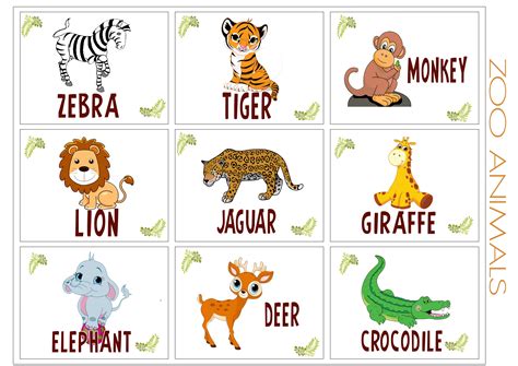 images  wild animal cards printable wild animal flash cards