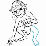 Gollum Draw Step Drawing Easy sketch template