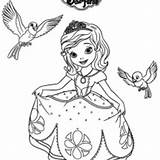 Sofia First Coloring Princess Robin Mia Netart sketch template