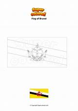 Brunei Flag sketch template